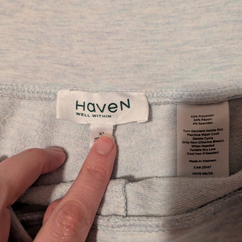 Haven Well Within Soft Lounge Pants – Light Gray/Blue Heather, Ruched Ankle - Picture 3 of 8